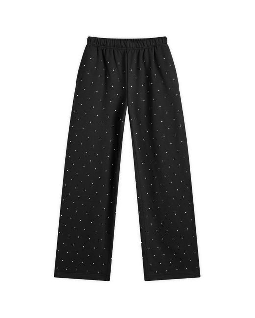 GOOD AMERICAN Black Crystal Wide Leg Sweatpants