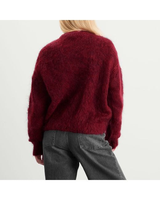 Isabel Marant Red Mirella Fluffy Logo Knit