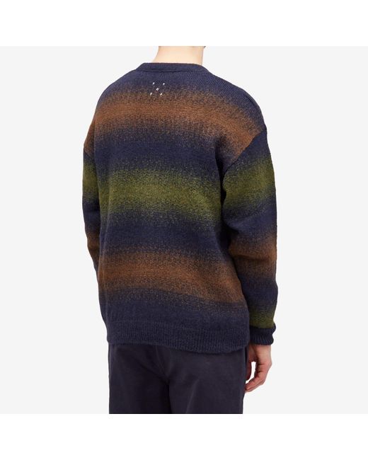 Pop Trading Co. Blue Striped Knitted Cardigan for men