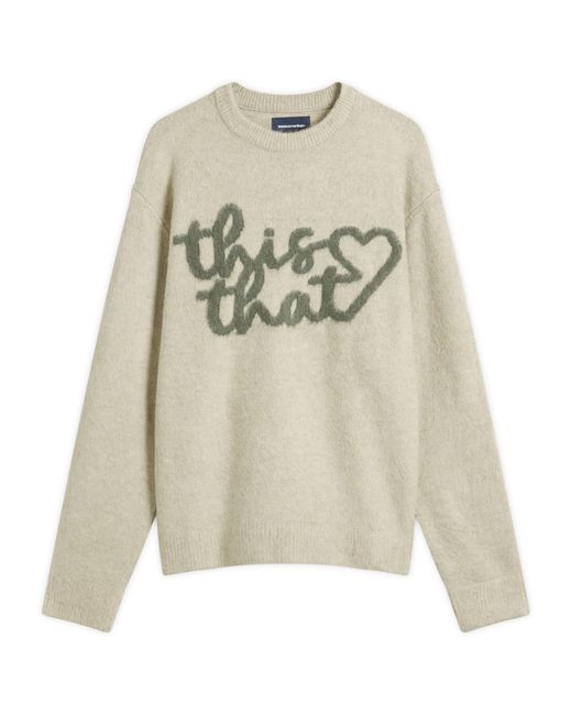 Thisisneverthat White Heart Logo Knit Jumper for men