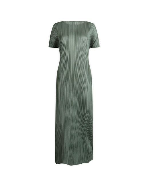 Pleats Please Issey Miyake Green Dress