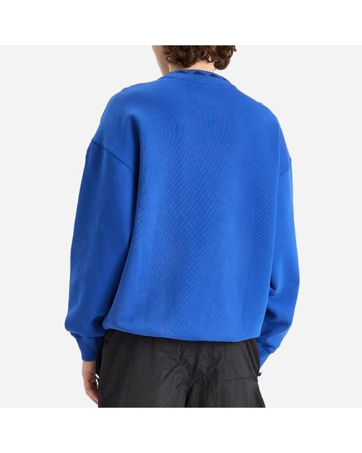 Adidas Blue Eqt Wash Crewneck Sweatshirt for men