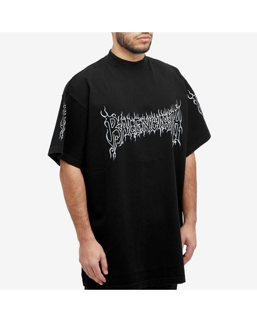 Balenciaga Black Darkwave Cotton T-Shirt for men