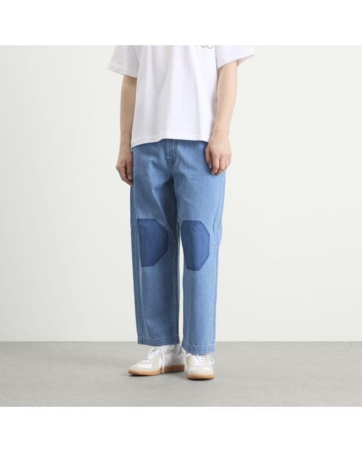 EBIT Blue Octagon Patch Denim Jeans for men