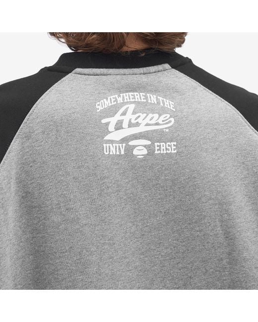 Aape By A Bathing Ape Gray Aape Ice Hockey Camo Stamp Sweatshirt for men