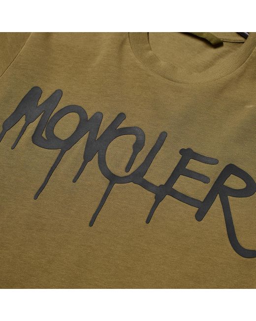 Moncler Green Graffiti Logo T-Shirt for men