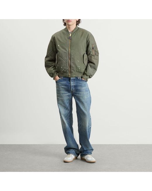 Mastercraft Union Green Kaiga Washed Nylon Bomber for men