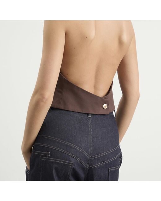 Tolu Coker Brown Halter Waistcoat