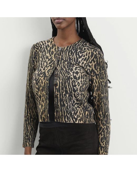 Rixo Black Peony Leopard Jumper