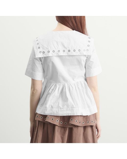 Damson Madder White Cyrus Eyelet Blouse