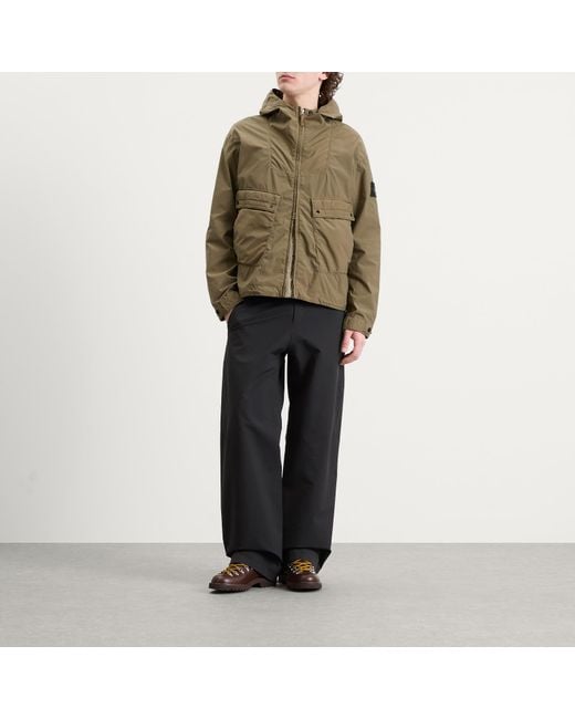 Stone Island Green Light Compact Touch Poly-Tc Hooded Jacket for men