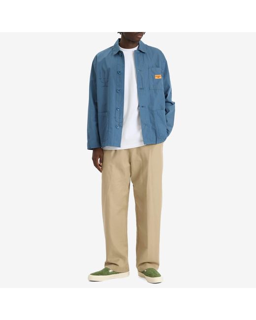Service Works Blue Poplin Printed Chore Shirt for men