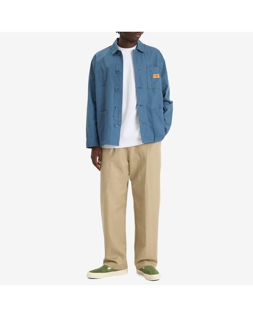 Service Works Blue Poplin Printed Chore Shirt for men