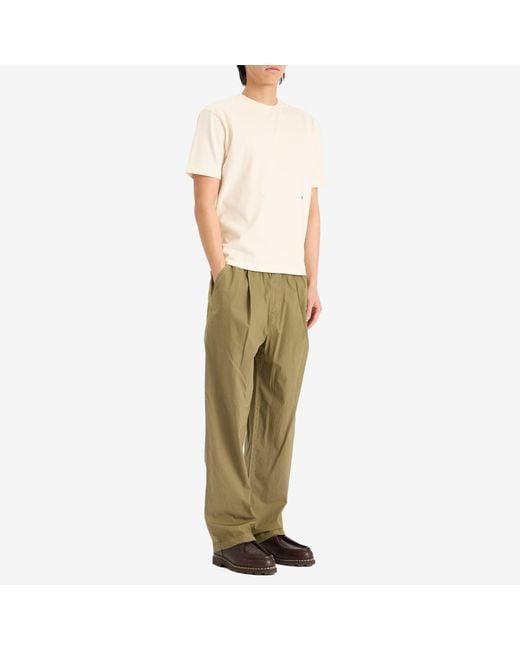 Folk Green Drawcord Loose Trousers for men