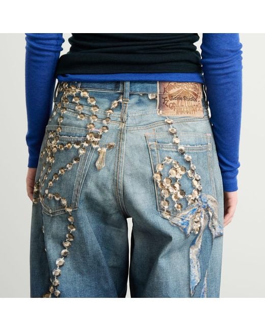 Acne Blue Jewellery Printed Jeans