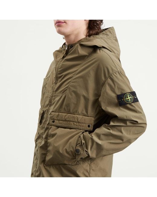 Stone Island Green Light Compact Touch Poly-Tc Hooded Jacket for men