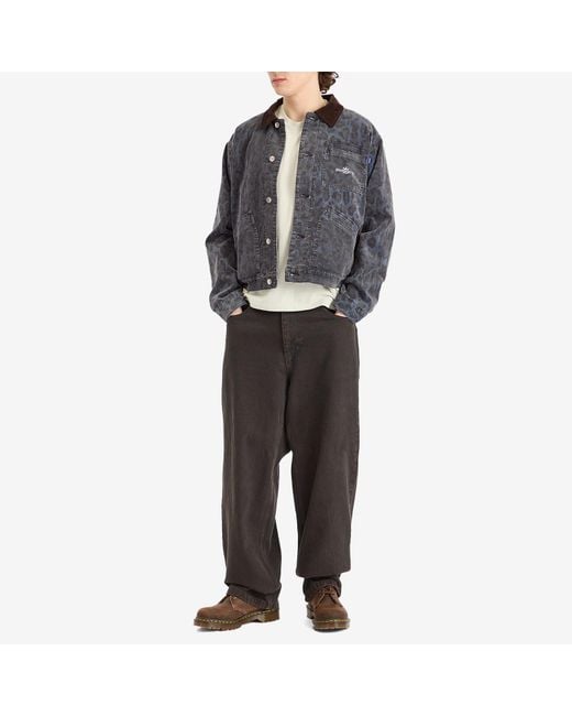 AWAKE NY Gray Leopard Corduroy Work Jacket for men