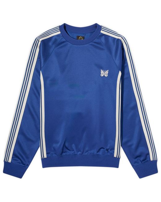 Needles Blue Poly Smooth Crew Neck Sweatshirt for men