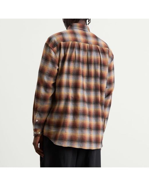FRIZMWORKS Brown Flannel Check Work Shirt for men