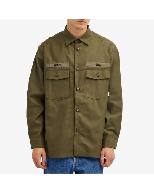 (w)taps Green 10 Utility Shirt for men