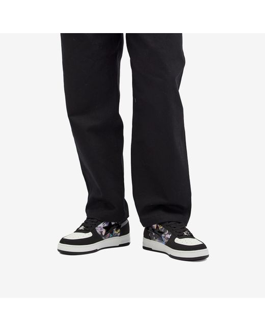 A Bathing Ape Black Floral Patterned Bape Sta 2 Sneaker for men