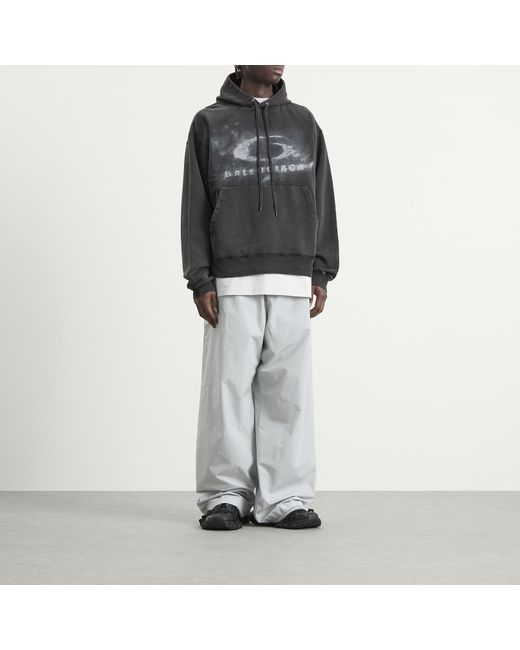 Balenciaga Washed Crayon Logo Oversized Hoodie in Black for Men | Lyst