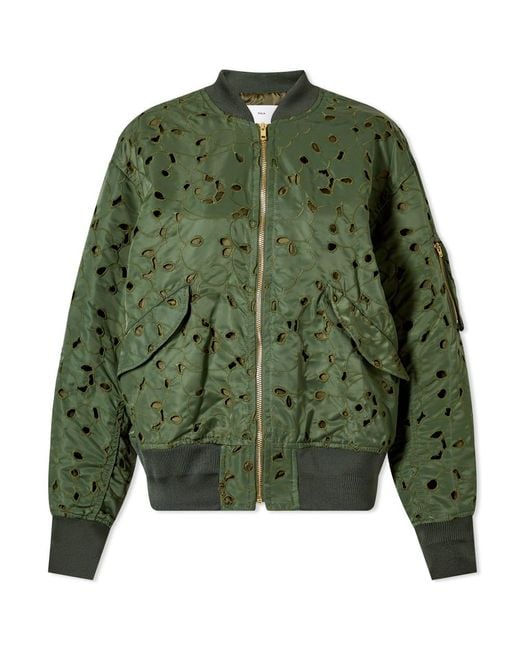 Toga Embroidery Blouson Bomber Jacket in Green | Lyst