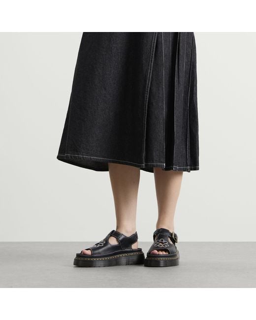 Dr. Martens Black Dunnet Flower Sandal