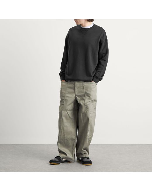 Nike Black Wool-Blend Relaxed Crew Sweatshirt