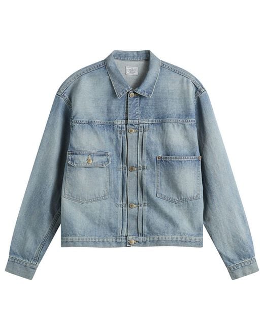 Unlikely Dry Goods Blue Time Travel Denim Trucker Jacket for men