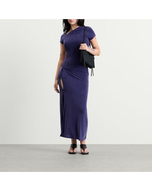 Peachy Den Blue Kylie Vent Maxi Dress