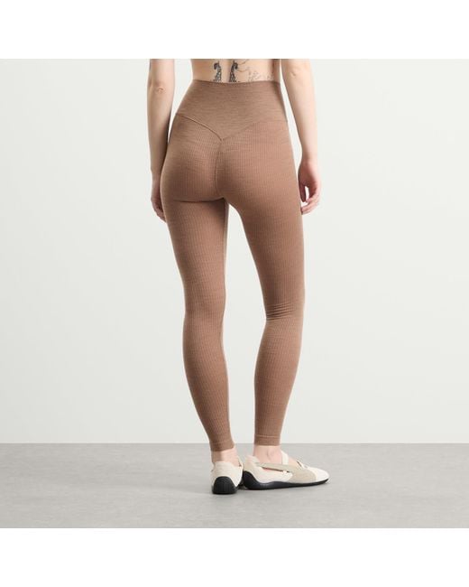 Skims Brown Seamless Sheer Wool Legging