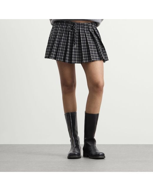 GOOD AMERICAN Black Pleated Mini Skirt
