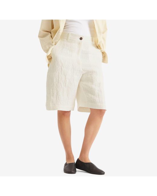 Studio Nicholson White Wide Leg Shorts