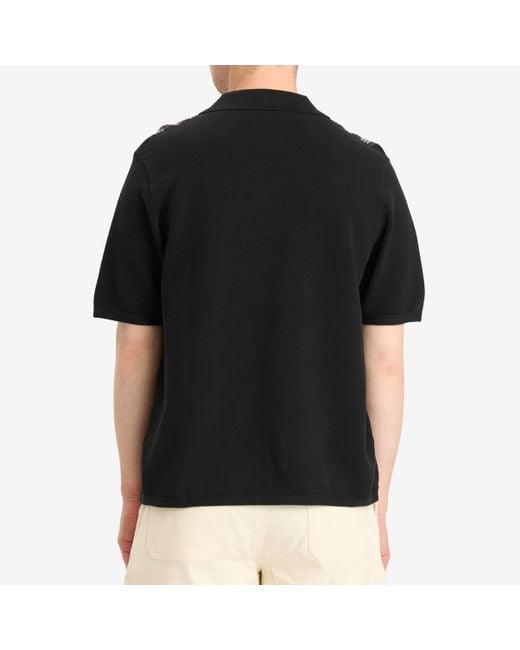 Wax London Black Ivy Cotton Stripe Vacation Shirt for men