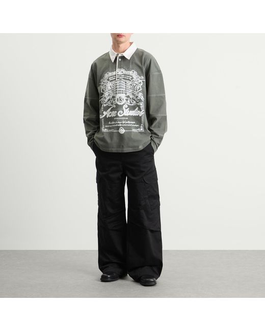 Acne Gray Erber U Venice Logo Rugby Shirt for men