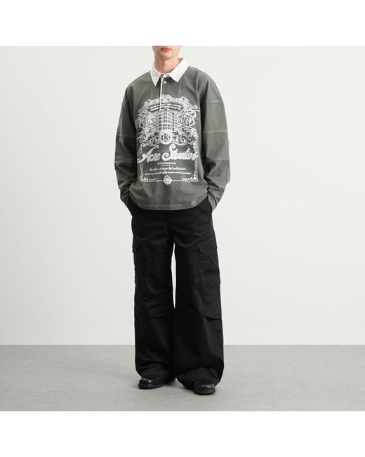 Acne Gray Erber U Venice Logo Rugby Shirt for men