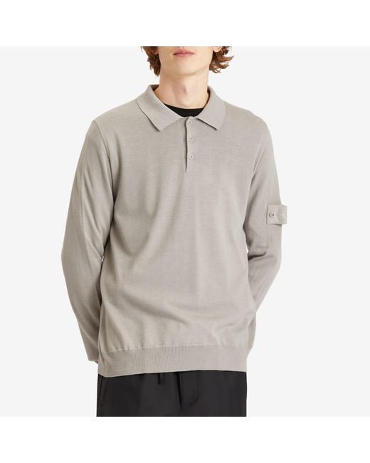 Stone Island Ghost Piece Pure Wool Knit Polo in Grey for Men | Lyst UK