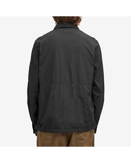 C P Company Black Chrome-R Full Button Overshirt for men