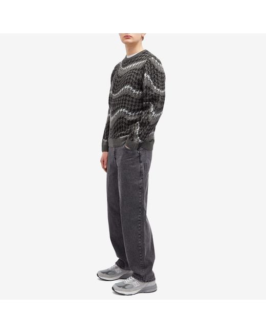 Dime Gray Houndstooth Knit Sweater for men
