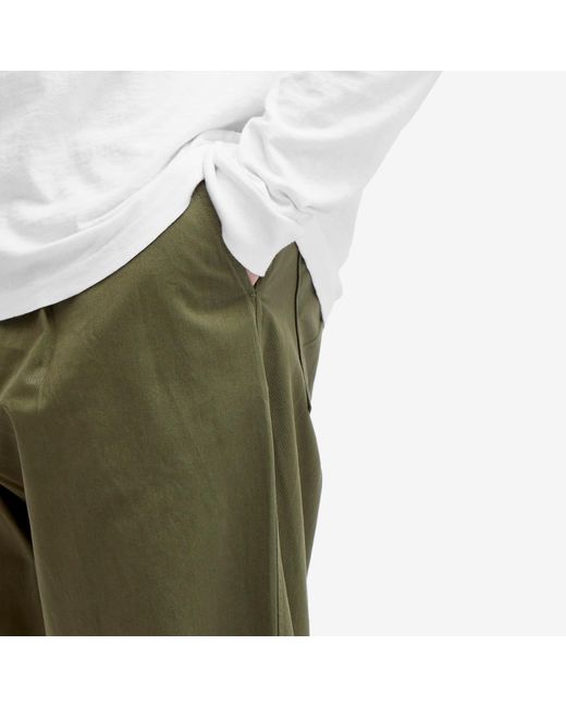 Universal Works Green Twill Duke Pants for men