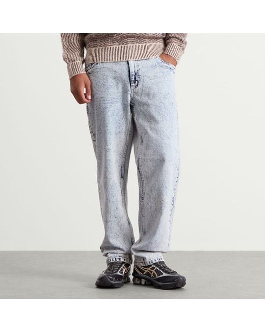 Dime Blue Relaxed Denim Pants for men