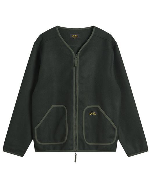 Stan Ray Black Wool Fleece Cardigan for men