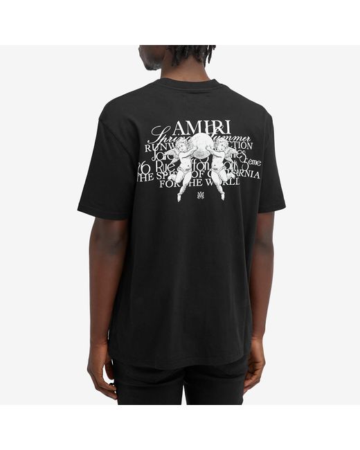 Amiri Black Cherub Text T-Shirt for men