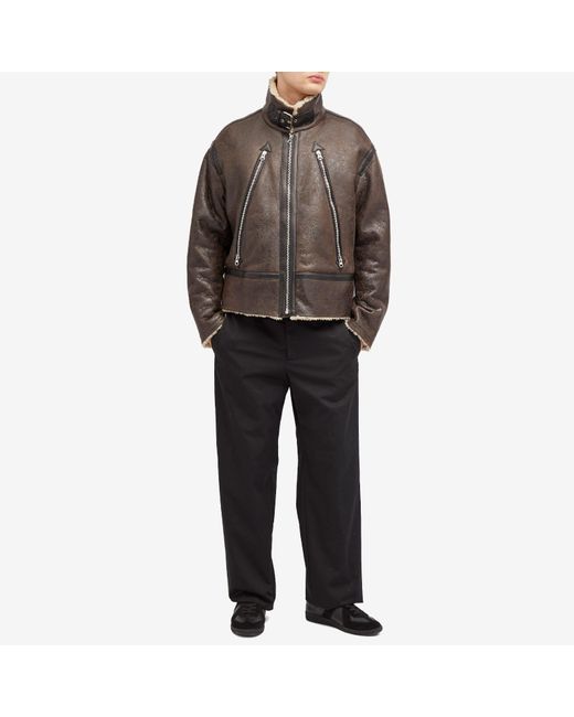 MM6 by Maison Martin Margiela Brown Shearling Jacket for men