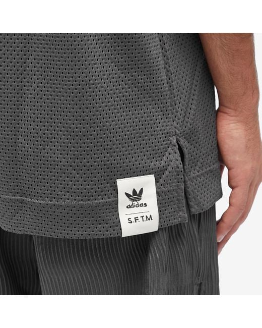 Adidas Black X Sftm Short Sleeve Zip Shirt for men