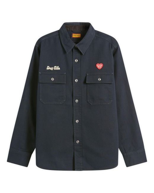 Human Made Blue Work Shirt for men