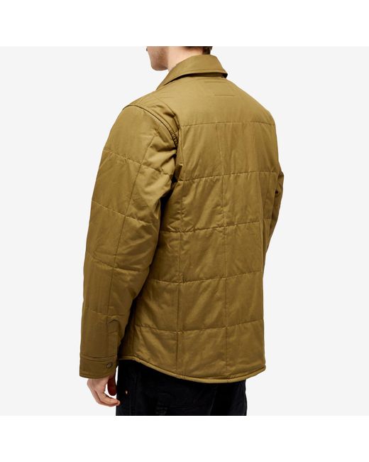 Filson Green Cover Cloth Quilted Shirt Jacket for men