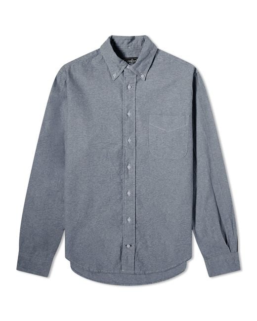 Gitman Brothers Vintage Blue Button Down Cotton Linen Shirt for men