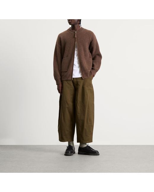 FRIZMWORKS Brown Wool Deck Zip Cardigan for men